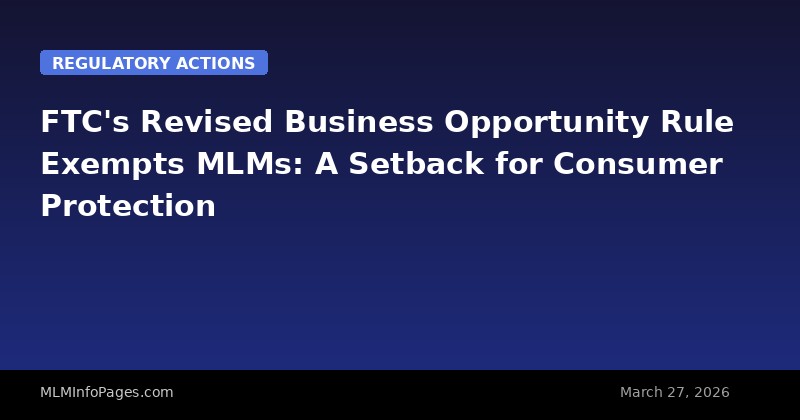 FTC's Revised Business Opportunity Rule Exempts MLMs: A Setback for Consumer Protection